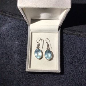 925 Silver Aqua marine dangle earrings 🐬